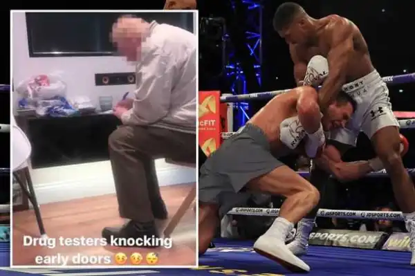 Supprise??? World Heavyweight Champion Anthony Joshua Receives Surprise Visit From Drug Testers {Photos}